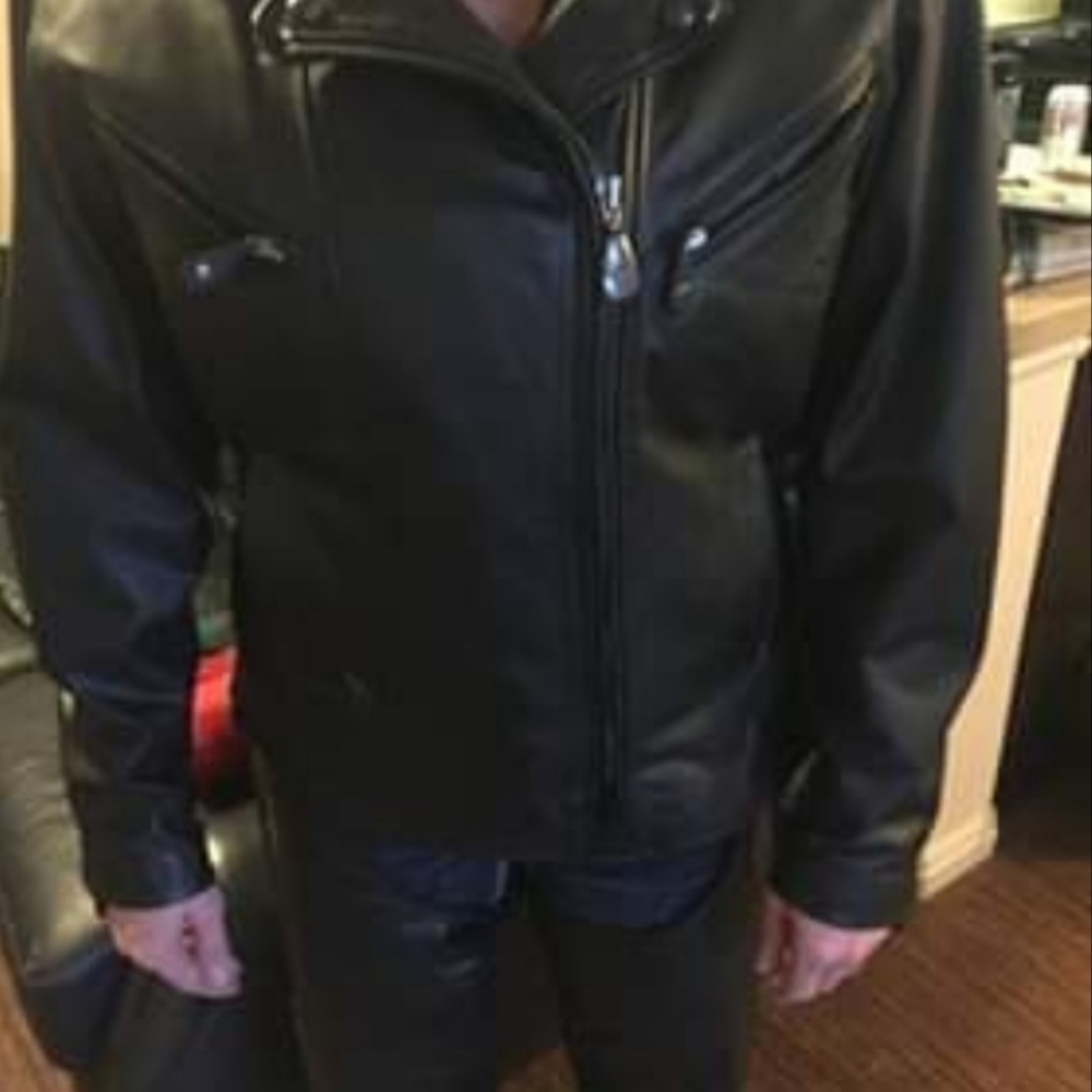 Leather Harley Davidson jacket and chaps